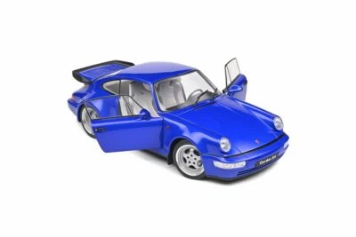 PORSCHE 911 964 3.6 TURBO BLEU ELECTRIQUE 1990 SOLIDO S1803405 1/18 ELECTRIC  - Photo 1/4