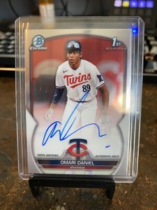 2023 BOWMAN CHROME OMARI DANIEL 1ST PROSPECT AUTO MINNESOTA TWINS CPA-OD