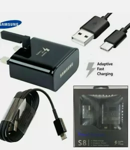 CAVO E SPINA CARICABATTERIE RAPIDO ORIGINALE PER SAMSUNG GALAXY S7 S6 EDGE S8 S9 S10 Note - Foto 1 di 15