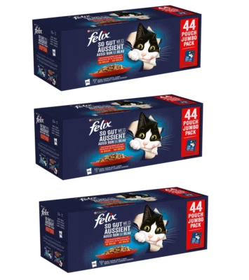 Purina Felix Katzenfutter Nassfutter 132x85g Gemischte Fleischauswahl in Gelee - Bild 1 von 4