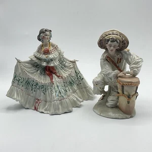 2 Tiziano GALLI Made In Italy Depose Italian Ceramic Dancer Sculptures AS-IS - Picture 1 of 12
