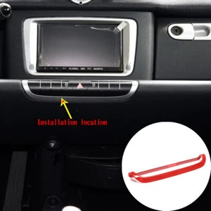 ABS Red Door Lock Switch Decorative Frame For Mercedes-Benz Smart 2009-2015 - Picture 1 of 6