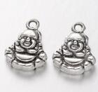 20 Buddha Charms Pendant Bright Tibetan Silver 14Mm 3D Chakra Jewellery C153