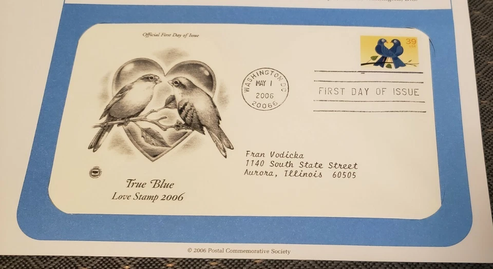 USPS Firt Day Issue True Blue Love Stamp 5/1/2006 - Image 1 of 2