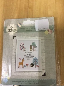 Kids nursery sampler - woodland animals - cross stitch kit NEW - Cute - Picture 1 of 2