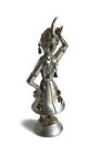 Antique India Hindu Silver-Tone Metal Musician Dancer Figurine