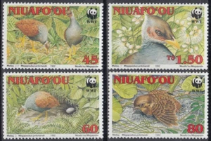 NIUAFO'OU Sc #152-5 CPL MNH FONDO MUNDIAL DE VIDA SILVESTRE - TONGAN BIRD - Imagen 1 de 1