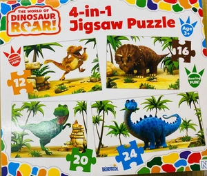 Dinosaurier Brüllen Kinder Puzzle 4-in-1 Puzzles Paul Lamond