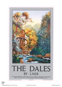 YORKSHIRE DALES VINTAGE RAILWAY TRAVEL HOLIDAY  ADVERTISING RETRO  POSTER  - Picture 1 of 1