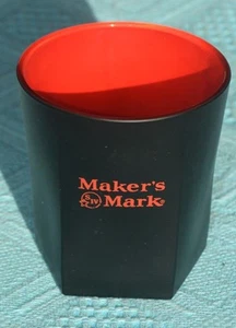 Collectable NEW MAKER'S MARK Bourbon Whisky Glass RARE Promo Item. BLACK & RED - Bild 1 von 1