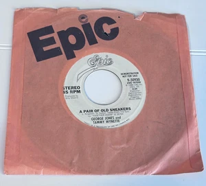 George Jones Tammy Wynette A Pair Of Old Sneakers 45 rpm Promo Record Ex Vinyl - Picture 1 of 4