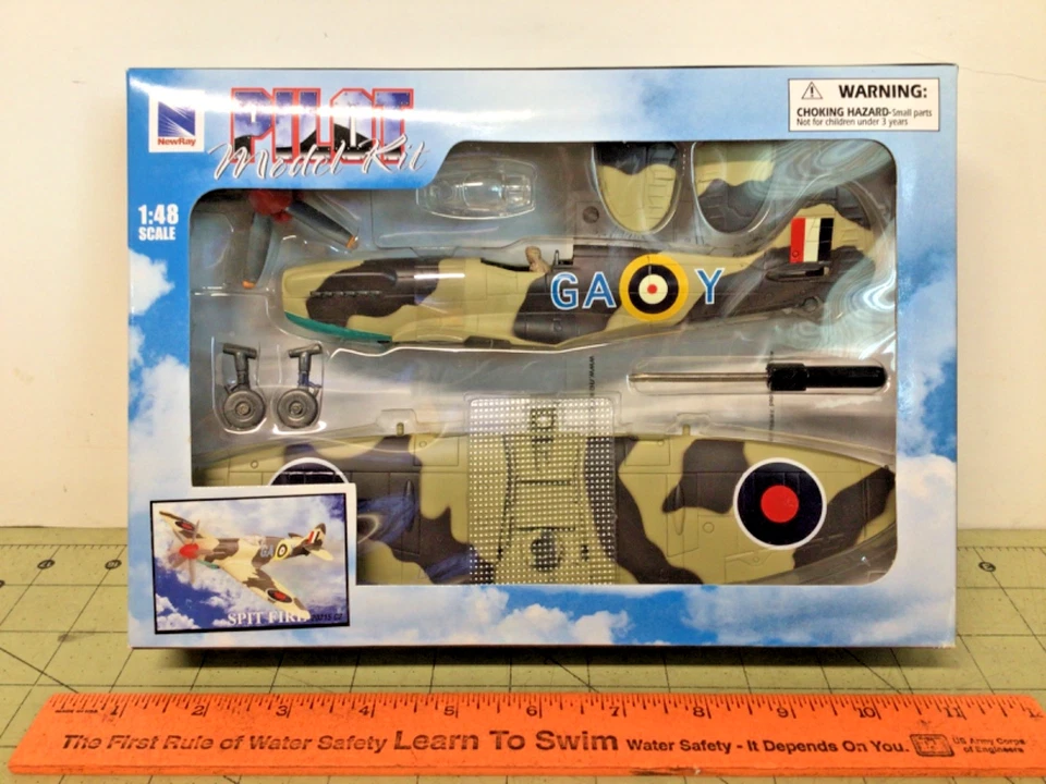 1:48 Spitfire airplane model kit by New-Ray Toys from 2001 - Image 1 of 4