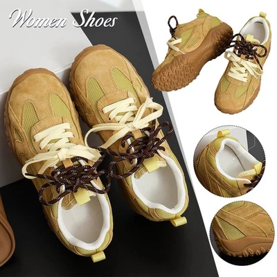 Zapatillas deportivas informales de plataforma de malla con tacón oculto para mujer. Foto 1 de 4