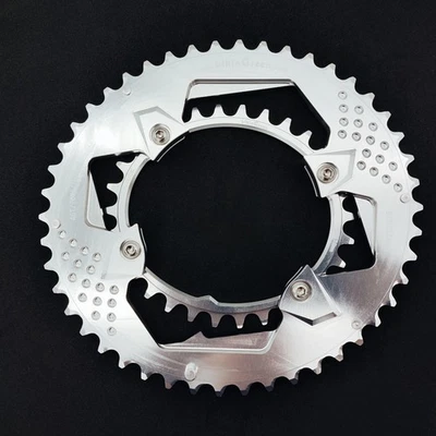 bikinGreen Oval CNC Chainring 46/30T For Shimano 4 Arm 10-12 Spd Road Cyclocross - Image 1 of 4