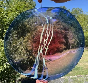 RETRO Modern LARGE Salamandra Art Glass Rondel Suncatcher Panel Vintage Decor - Picture 1 of 11