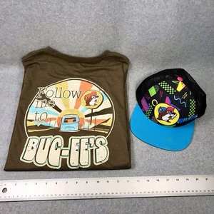 Buc-ees Beaver T-Shirt Size XL Brown Double Sided Graphics And Snap Back Cap - Picture 1 of 11