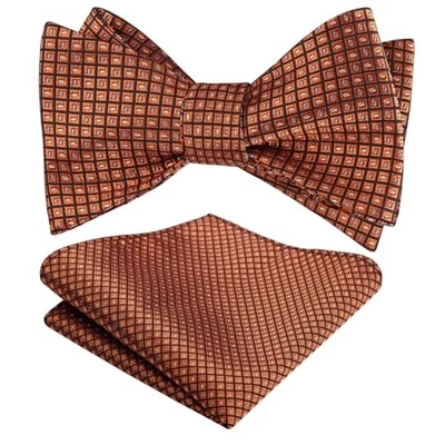  Pajarita y bolsillo para hombre 2 piezas color liso/patrón animal 058 óxido Foto 1 de 4