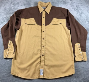 Panhandle Slim Retro Western Hemd L braun hellbraun Perlen Druckknopf Style 3634306 - Bild 1 von 8