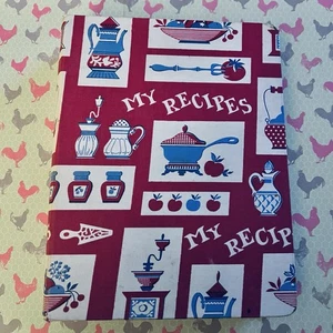 My Recipes Red 3-Ring Binder With Typed Recipes Vintage Cookbook - Picture 1 of 13