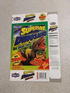 Vintage 1990's Supersour Dinosaurs T-Rex Brach's Fruit Snacks Flat Box Empty - Picture 1 of 9