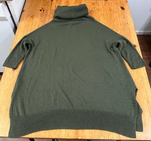Sweet Romeo Women Sweater Turtleneck Tunic short sleeve Green size S - Picture 1 of 8