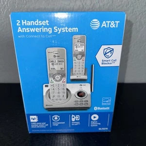 AT&T 2 Handset Connect to Cell Answering System Phone Silver #DL72210 Sealed - Zdjęcie 1 z 6
