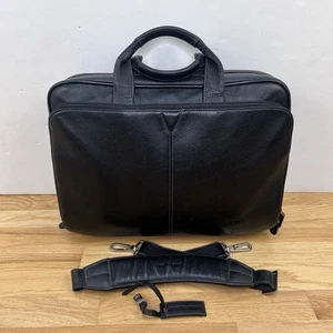 SELTENE Johnston & Murphy schwarze Leder Laptop Aktentasche Tasche mit Riemen - 17" - Bild 1 von 21