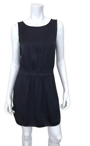 THEORY neues marineblaues kurzes Kleid mit geraffter Taille ärmellos Größe Medium neu mit Etikett - Bild 1 von 8