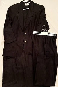 Alfred Dunner schwarz Nadelstreifen 3-teiliges Business Anzug Set Damen 14 - Bild 1 von 7