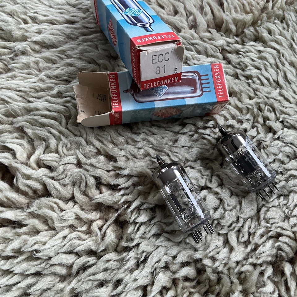 ECC81 TELEFUNKE RAUTE NOS NEU 2x RöhreTube NEW DIAMOND - Bild 1 von 1