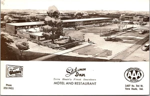 STATESMAN INN Motel & Restaurant TERRE HAUTE, Indiana IN roadside Postcard - Picture 1 of 2