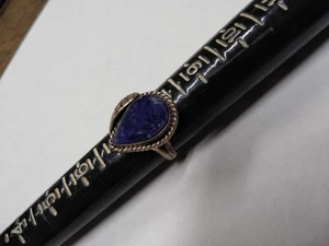 Anillo De Colección Plata Esterlina 925 Piedra Lágrima Sodalita Talla 7.5 ¡Muy Bonito! - Imagen 1 de 8