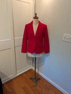 Talbots Size 6P Women's Aberdeen Career Red Wool Blend Blazer Jacket  - Picture 1 of 5