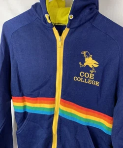 Vintage Coe College Kohawks Iowa Trainingsjacke Kapuze USA 70s 80s Team Herren Small - Bild 1 von 7