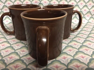 Fiesta Fiestaware Mug Cup Java Brown Chocolate Set of 3 D-Handle 3 3/8” HLC 12oz - Picture 1 of 8