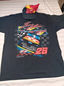 Vintage Nascar Bundle Erine Irvan #28 RYR Shirt Size XL & Snapback Hat - Picture 1 of 14
