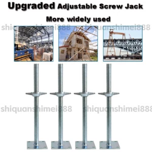 4 Pcs Scaffolding Adjustable Leveling Jack Steel Screw Large Bearing Capacity - Picture 1 of 19
