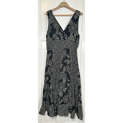 Jane Ashley Dress Black White Vneck 100% Cotton Size 1X - Image 1 of 4