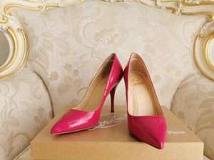 Christian Louboutin BATIGNOLLES 100 PATENTE Rosa Punta Bombas Con CAJA Talla 35 Envío Gratis - Imagen 1 de 6