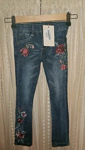 Girls size 3 joyfolie jeans, girls joyfolie jeans, embroidered flower jeans - Picture 1 of 2