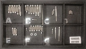 Yamaha Virago  XV1100 XV1000 Polished Stainless Steel Engine Bolt Screw Set - Bild 1 von 4