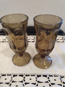 Vintage Retro Tawny Brown Wasser/Cocktail Kelch. Musste 2er Set finden. - Bild 1 von 3