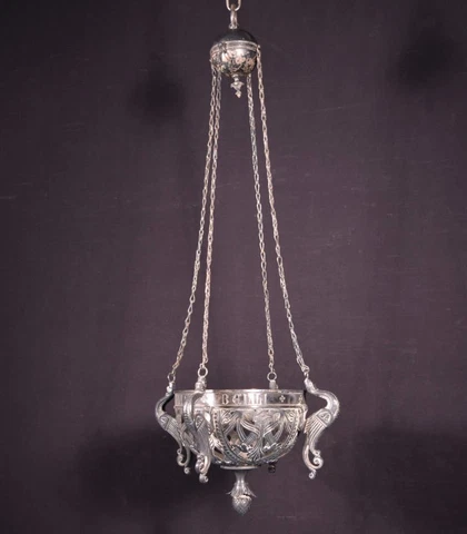 *French Antique Gothic Eglise (Church) Chandelier/Incense Burner with Dragons Cover