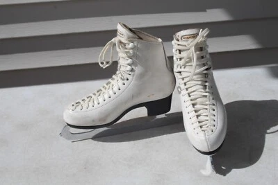 冰花样溜冰鞋 RISPORT 尺寸 36 B 24.0 MK Sheffield Prof. Blades 皮革鞋底 — 第 1/4 张图片