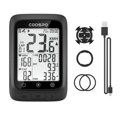 Coospo BC107 Bike Computer GPS Wireless Bike Odometer Speedometer Bluetooth ANT+ - Image 1 of 4