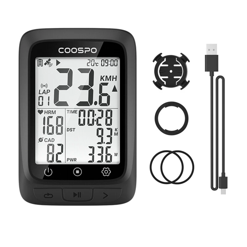 Coospo BC107 Bike Computer GPS Wireless Bike Odometer Speedometer Bluetooth ANT+ - Image 1 of 4
