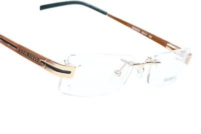 Óculos Bikkembergs BK08704 dourado verde escuro designer sem aro luxo Itália 52m - Imagem 1 de 4