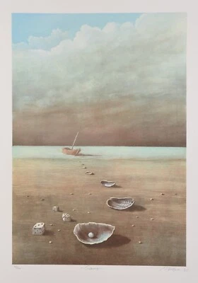 Walter Heckmann/großformatige Farblithographie/handsigniert/300 Exemplare/1985/2 - Bild 1 von 3