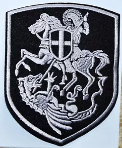 10 ST.GEORGE KILL DRAGON SHIELD CROSS ORTHODOX Crusader IRON ON PATCH - Picture 1 of 1