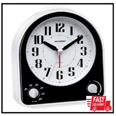 Analog Alarm Clock Non-Ticking Silent, Optional 7 Wake-up Sounds with Volume ... - Image 1 of 2